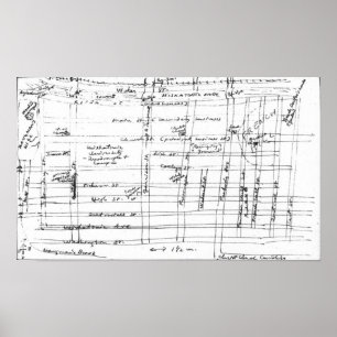 Pôster Lovecraft Sketch of Arkham