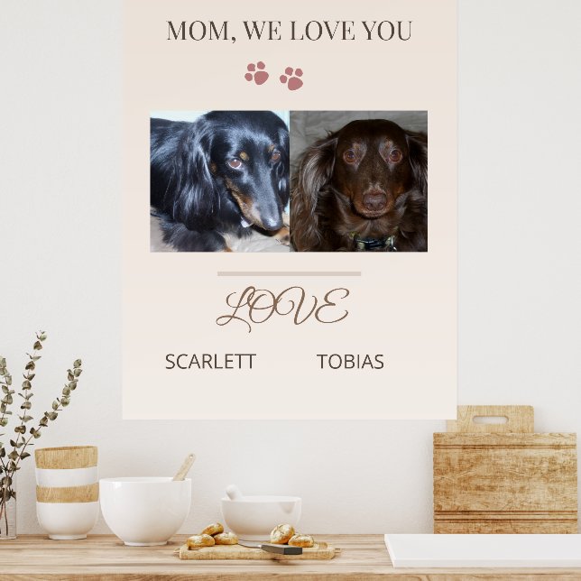 Poster Loved by Our Two Paws (Cozinha)