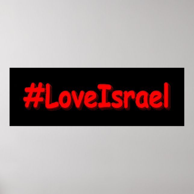 Poster "#LoveIsrael" Design bonito. Comprar Agora (Frente)