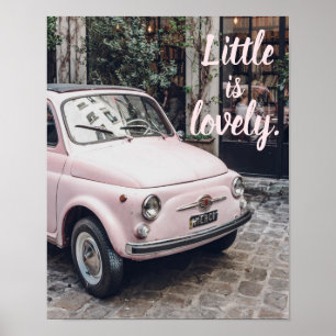 Poster Lovely Little Pink Fiat em Paris