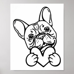 Poster Lover francês Bulldog francês, Dia de os namorados