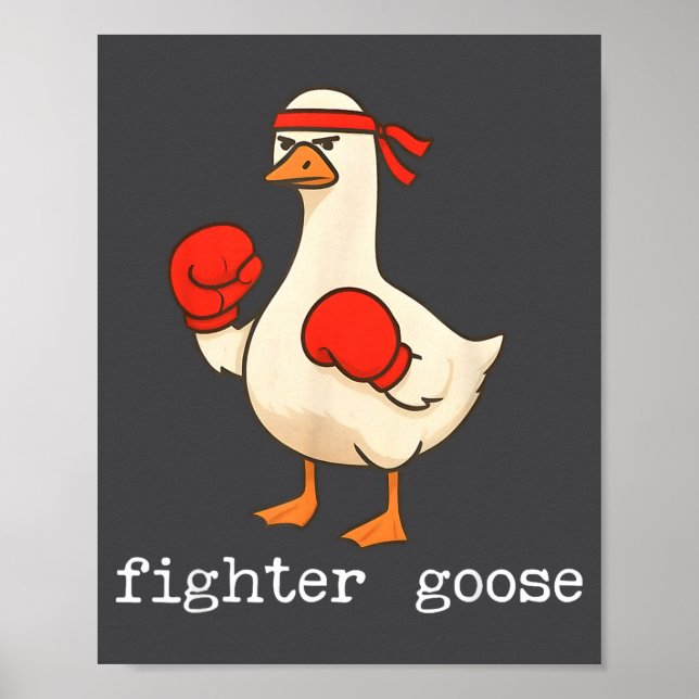 Poster Lover Goose And Fighter Goose, Funny Couple Goose  (Frente)