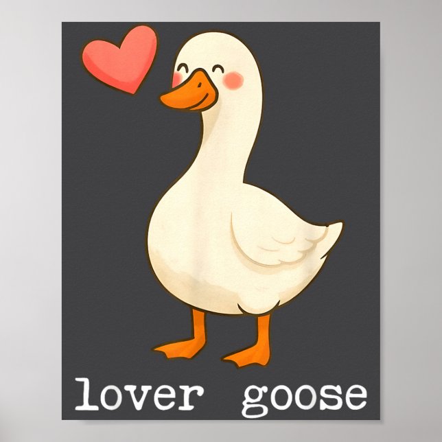 Poster Lover Goose And Fighter Goose, Funny Couple Goose  (Frente)