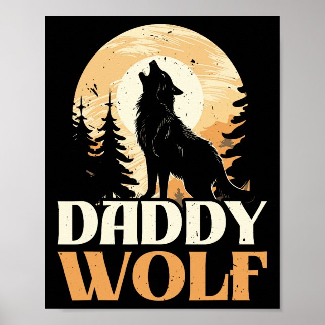 Poster Lover Wolf Pack Wolfgang Willife Animal Papa Wolf (Frente)