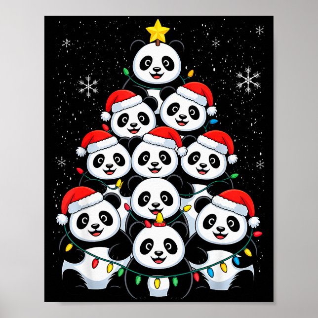 Poster Lover Xmas Panda Christmas Tree  (Frente)