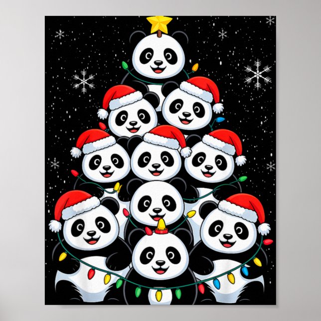 Poster Lover Xmas Panda Christmas Tree T Shirt  (Frente)