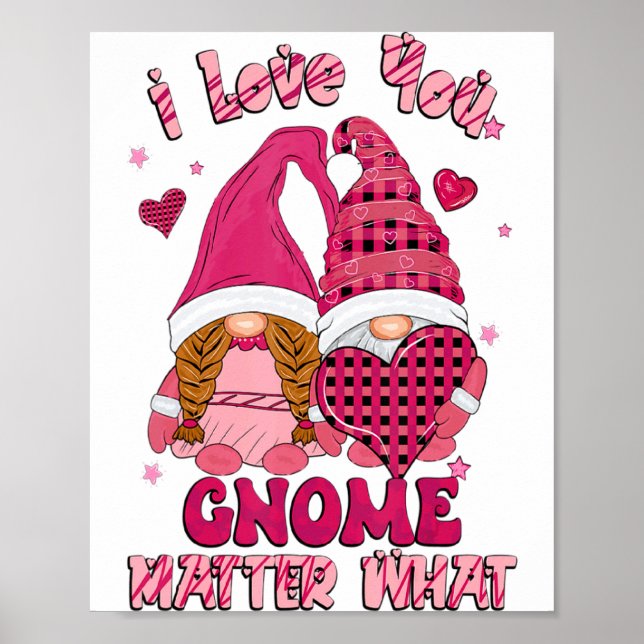Poster Loving You Gnome What Buffalo Plaid Valenti  (Frente)
