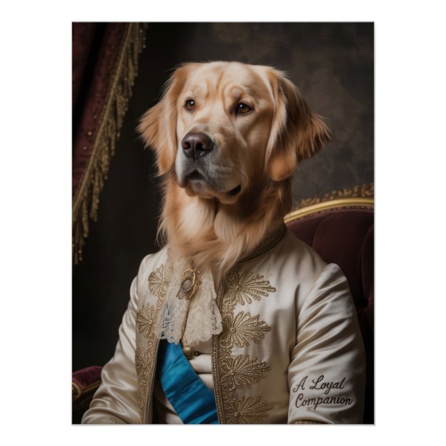 Pôster Loyal Golden Retriever | Royal Companion Portrait (Frente)