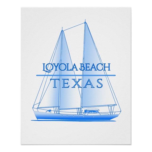 Pôster Loyola Beach Coastal Saile Náutico (Frente)