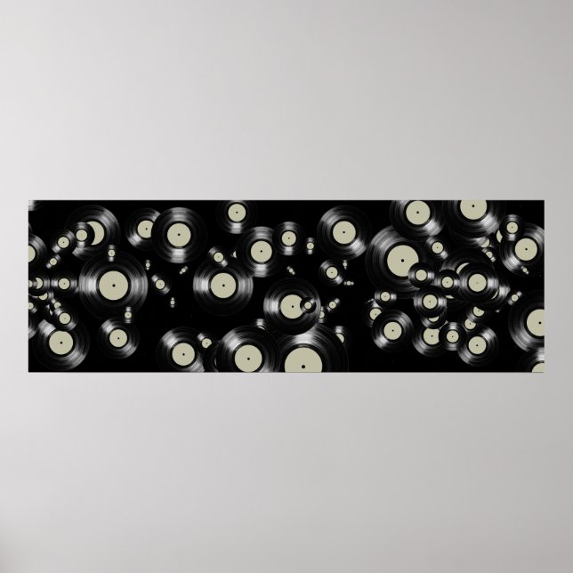Pôster LP music vinyl registra preto (Frente)