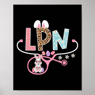 Poster Lpn Enfermeira Prática Licenciada Coelho de Páscoa