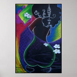 Pôster Lua Africana na Água Digital