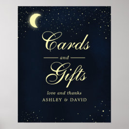 Poster Lua Celestial Stars Midnight Blue Cards & Gifts