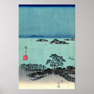 Pôster Lua cheia 1857 de Kanazawa deixada