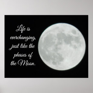 Poster Lua cheia, aspas, a vida está mudando