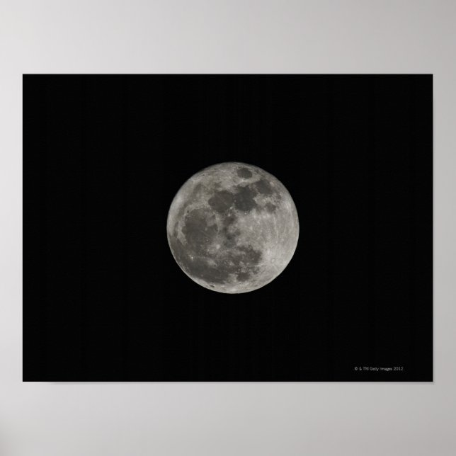 Pôster Lua cheia contra o céu noturno (Frente)
