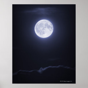 Pôster Lua cheia da coberta da nuvem