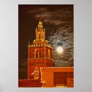 Poster Lua Cheia e Torre Giralda, Kansas City, Missouri