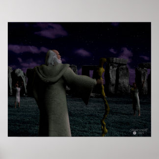 Poster Lua cheia em Stonehenge