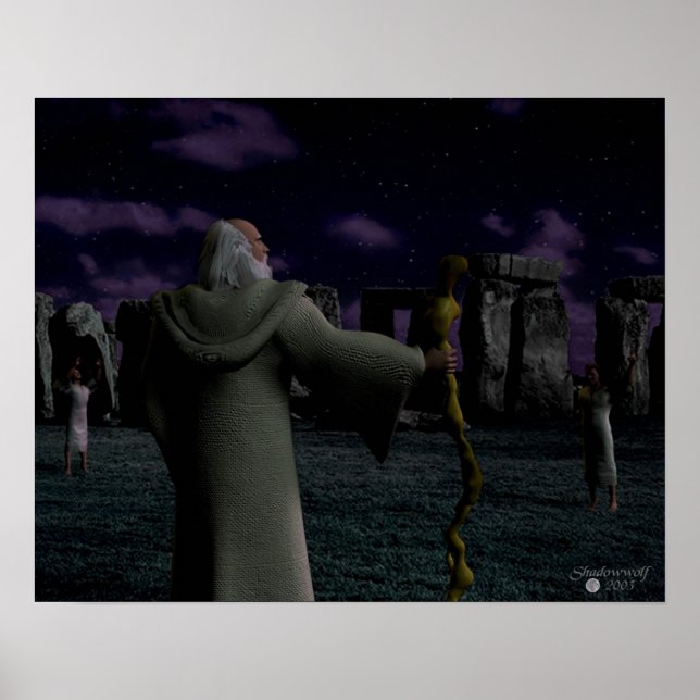 Poster Lua cheia em Stonehenge (Frente)