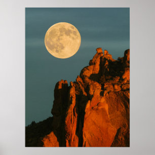 Poster Lua Cheia   Falésias de Basalto Smith Rock State P