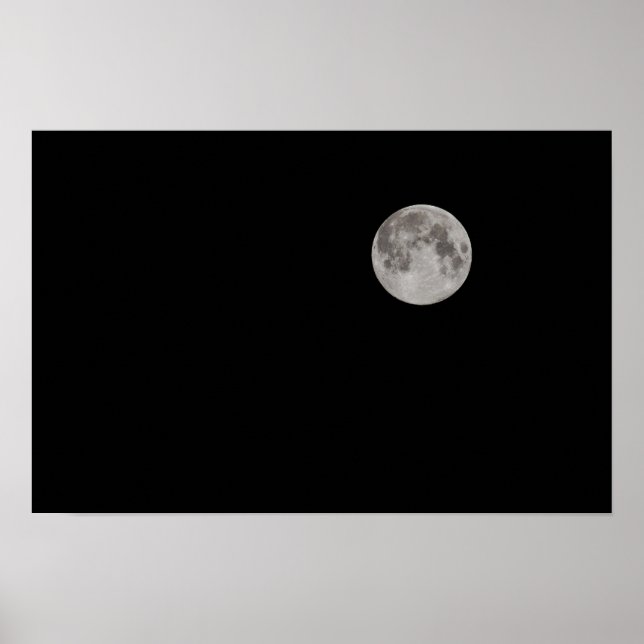 Pôster Lua cheia no céu escuro (Frente)