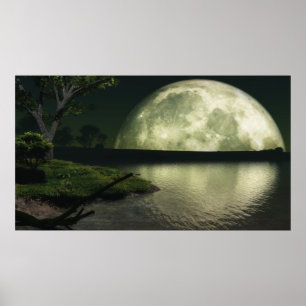 Poster Lua cheia sobre o lago - colossal (ou menor)