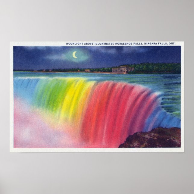 Pôster Lua Crescente acima da Exibição de Cavalos Ilumina (Frente)