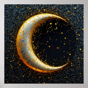 Poster Lua crescente dourada