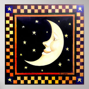 Poster Lua Crescente Sorridente