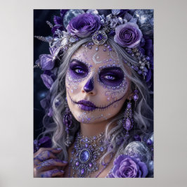 Poster Lua de Ámbar Calavera – Dia de Finados Roxo