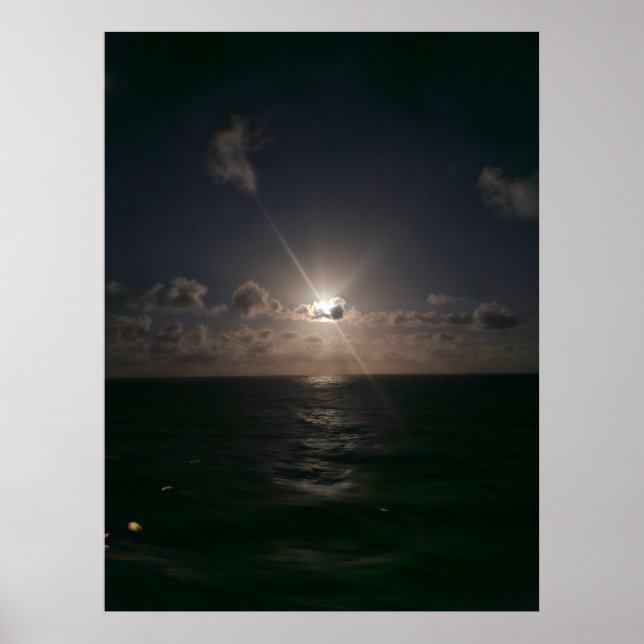 Poster Lua de cheio no mar (Frente)