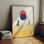 Poster lua do deserto abstrato<br><div class="desc">paisagem do luar do deserto abstrato, com um falso efeito de canvas design.</div>
