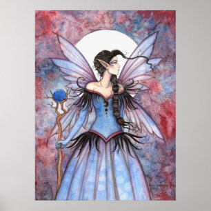Poster Lua do Inverno Arte de Fada Mística Fantasia