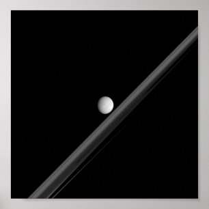 Poster Lua e anéis de Saturnian