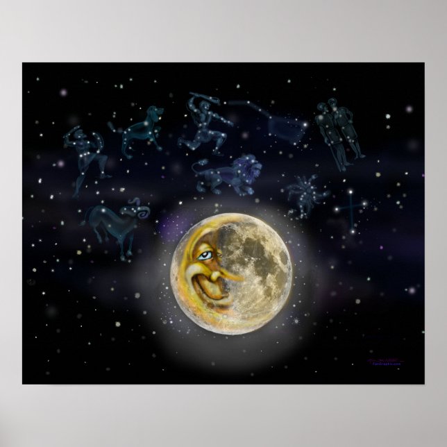 Poster Lua e constelações (Frente)