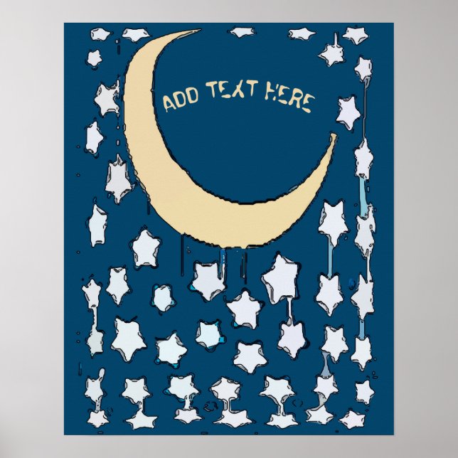 Poster Lua e Estrelas Crescentes, adicionar textoPoster (Frente)