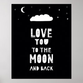 Poster Lua escandalosa moderna e creche traseira