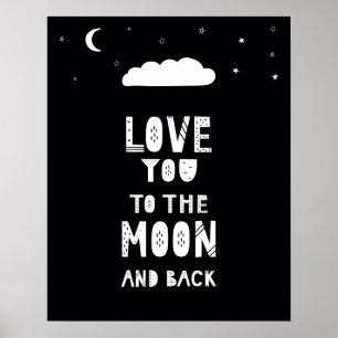 Poster Lua escandalosa moderna e creche traseira