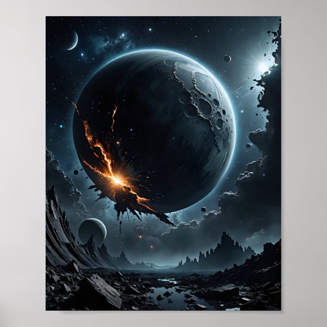 Poster Lua estilhaçada e gigante a gás (Frente)