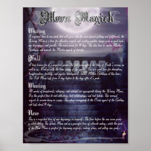 Poster Lua fascina Magick Wiccan Livro de Sombras