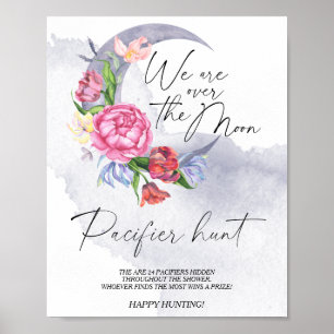 Poster Lua Flores Pacificadoras caça ao chá de fraldas