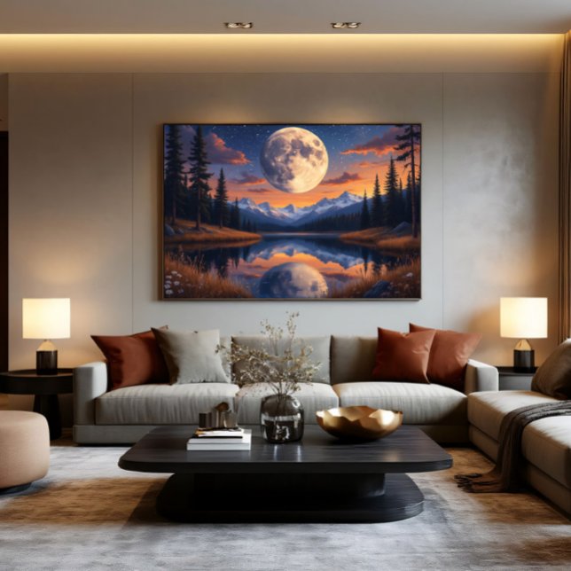 Poster Lua Gigante: Reflexos Noturnos (Criador carregado)