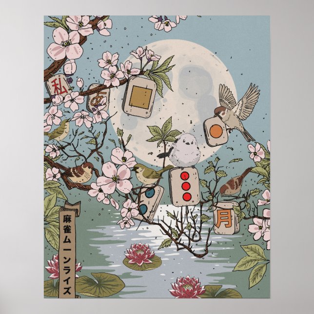 Poster Lua Nascente Mahjong (Frente)