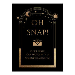 Pôster Lua Negra Celestial, Dourada Sol, Stars Oh Snap