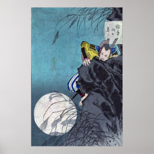 Pôster Lua sobre a montagem Inaba, Tsukioka Yoshitoshi