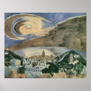 Poster Lua sobre Barcelona por Walter Gramatte