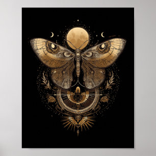Poster Lua Sol Goblincore Mariposa & Borboleta Fase Lunar
