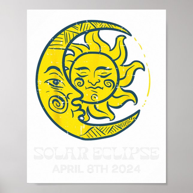 Poster Lua Solar Eclipse 2024 Totalidade abril 8 Mulheres (Frente)