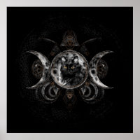 Lua tripla - Gato preto